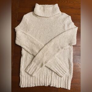 VTG 1980s SEARS Chunky Turtleneck Sweater Cream Acrylic Women’s S